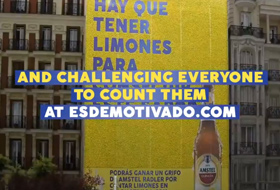 В Мадриде установили громадную OOH-рекламу из лимонов и вовлекли потребителей в конкурсную активность