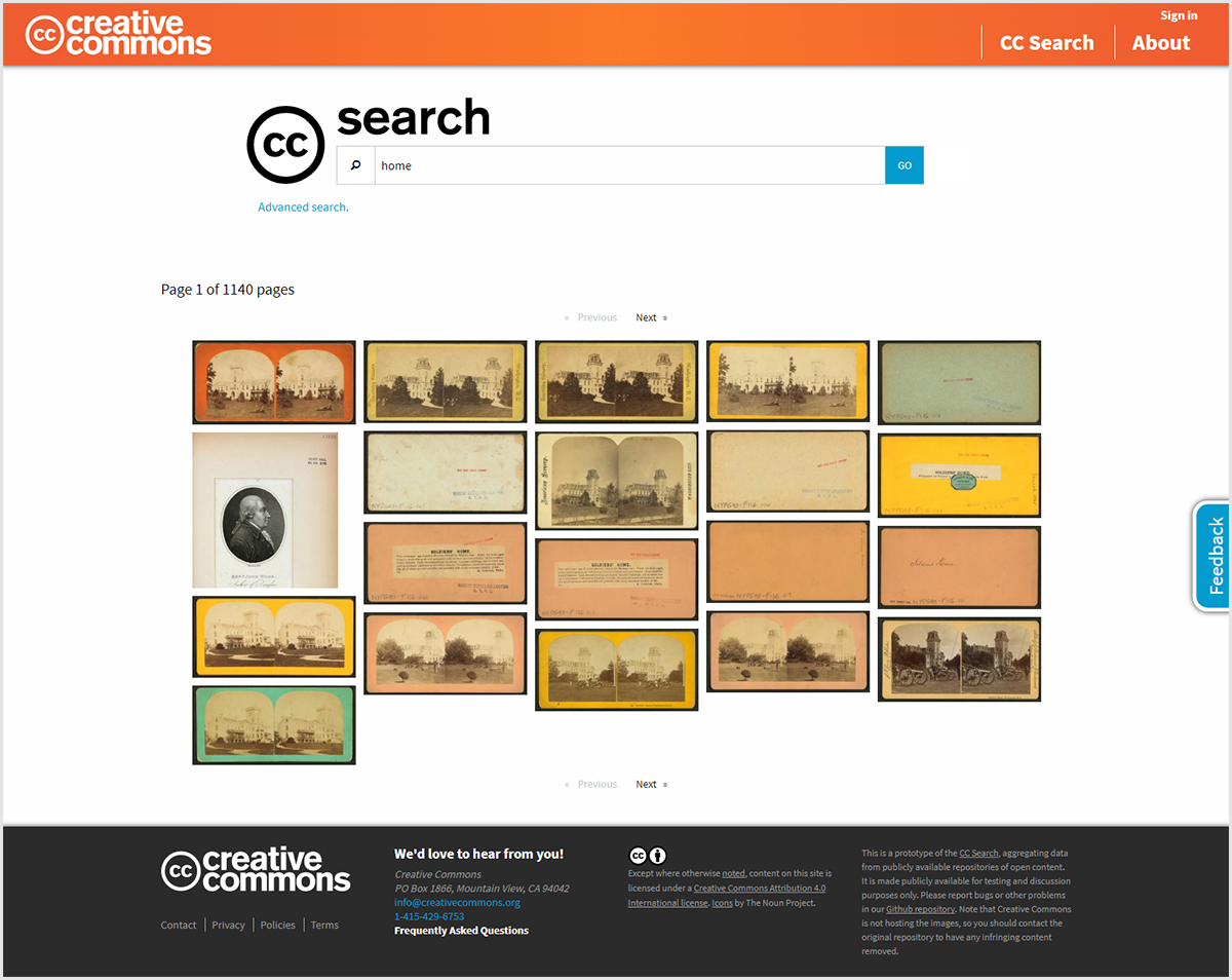 Поиск изображений от Creative Commons