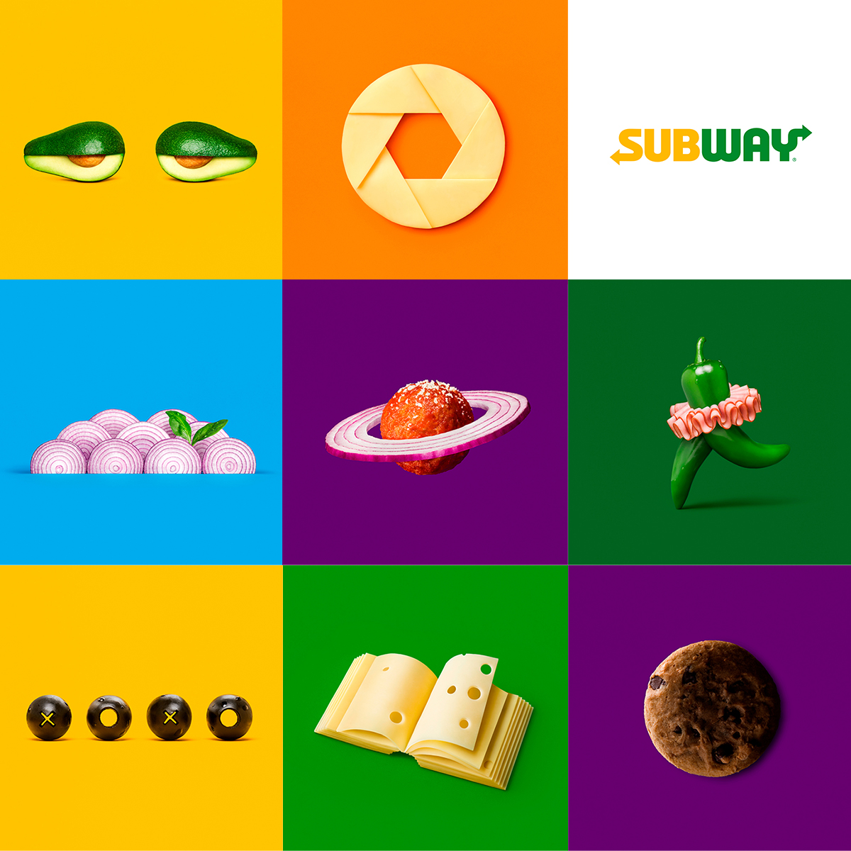 Необычные образы из обычных продуктов: новая айдентика Subway