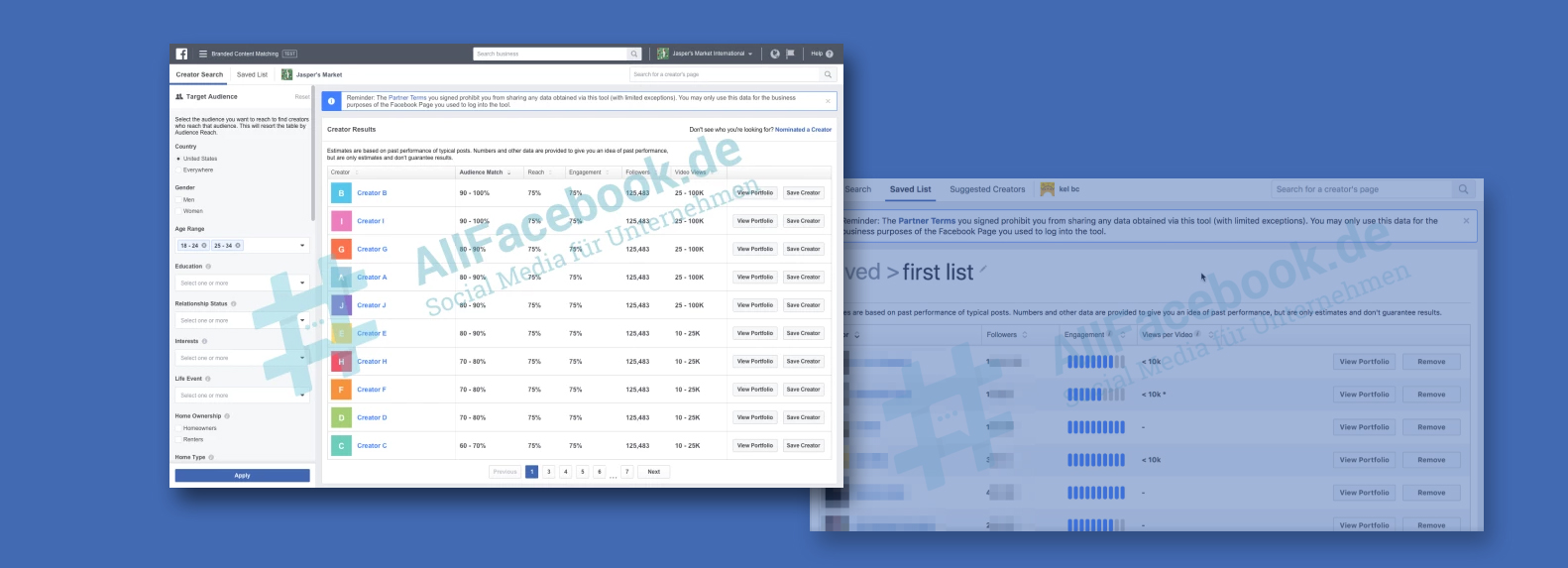 В Facebook в режиме теста появилась биржа создателей контента
