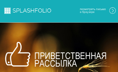 Дизайн шаблона рассылки. Имиджевый дизайн. Splashfolio (www.splashfolio.com).