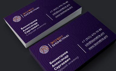 Дизайн личной визитки. Дизайн визитки. Эксперт биометрия (www.biometria.pro).